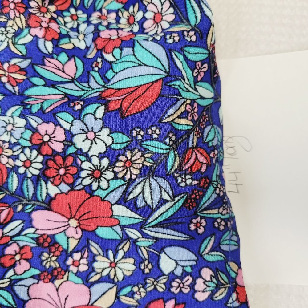 Boohoo Tiered Open Back Maxi Madaxi Dress Floral Size 8 Puff Sleeves Round Neck - Picture 14 of 14